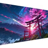 pchmcu 5D Large Diamond Painting,Mount Fuji Extra Large Diamond Art Kits for Adults,DIY Round Full Drill Landscape Crystal Rhine