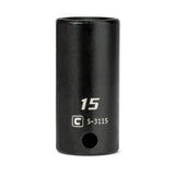 Capri Tools 3/8 in. Drive 15 mm SemiDeep Impact Socket