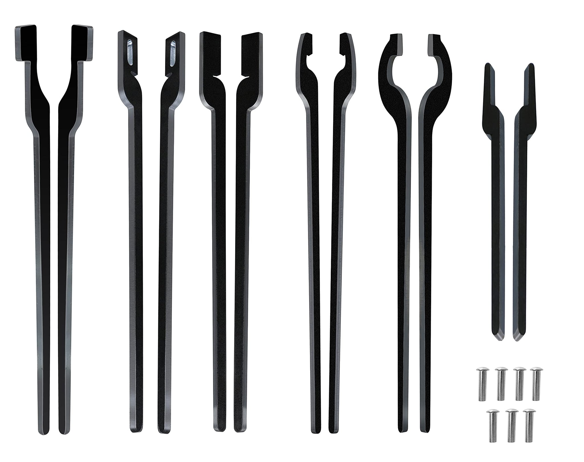 Alvade 6 Set DIY Rapid Tongs Bundle Set Six Type of Tong Bundles Set Comes with 7 Stainless Steel Rivet for Blacksmith Beginner