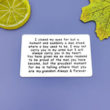 Jielahua Grandson Gifts from Grandma Grandpa Inspirational Gift for Grandson Engraved Wallet Insert Card Motivational Gifts Grad