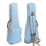 HOT SEAL 10MM Leather Handles Thick Durable Colorful Ukulele Case Bag with Storage (23/24in, Light Blue)