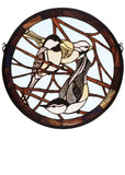 Meyda Tiffany 48607 Early Morning Visitors Medallion Stained Glass Window, 18 W X 18 H