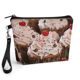 FekiLoot Cupcake And Muffin Makeup Bag Large Capacity Cosmetic Bag for Women Makeup Organizer Travel Toiletry Bags Pu Leather Ma