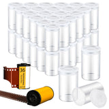 Wenqik 50 Pcs Film Canisters with Caps for Rockets 35 mm Plastic Empty Film Canister Holder Camera Reel Containers for Beads Fis