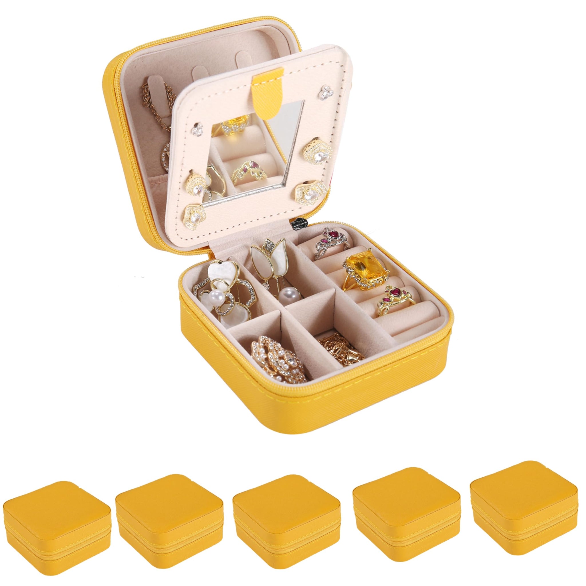 KElofoN Travel jewelry case Travel jewelry box Travel Jewelry Organizer Small Jewelry Organizer Box for Girls Women with Mirror 