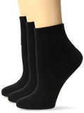 No nonsense Womens Cotton Basic Cuff Sock, Black 3 Pair Pack, 410 (BC2264)
