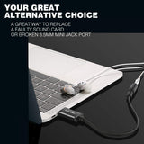 DUKABEL USB to 3.5mm Jack Audio Adapter, USB to Aux Cable with TRRS 4-Pole Mic-Supported USB to Headphone AUX Adapter Built-in C