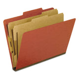 Pendaflex 1257R Classification Folders, 2 Dividers, Letter, 10/BX, Brick RD