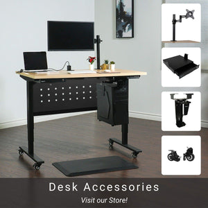 Progressive Automations Progrerssive Desk Adjustable CPU Holder and Spacer Kit, pc Desk Mount. Standing Desk Accessories