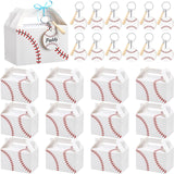 Marspark 12 Sets Baseball Treat Snack Gift Boxes with Wood Baseball Keychains Party Favors Mini Ball Bat Decorations Candy Goodi