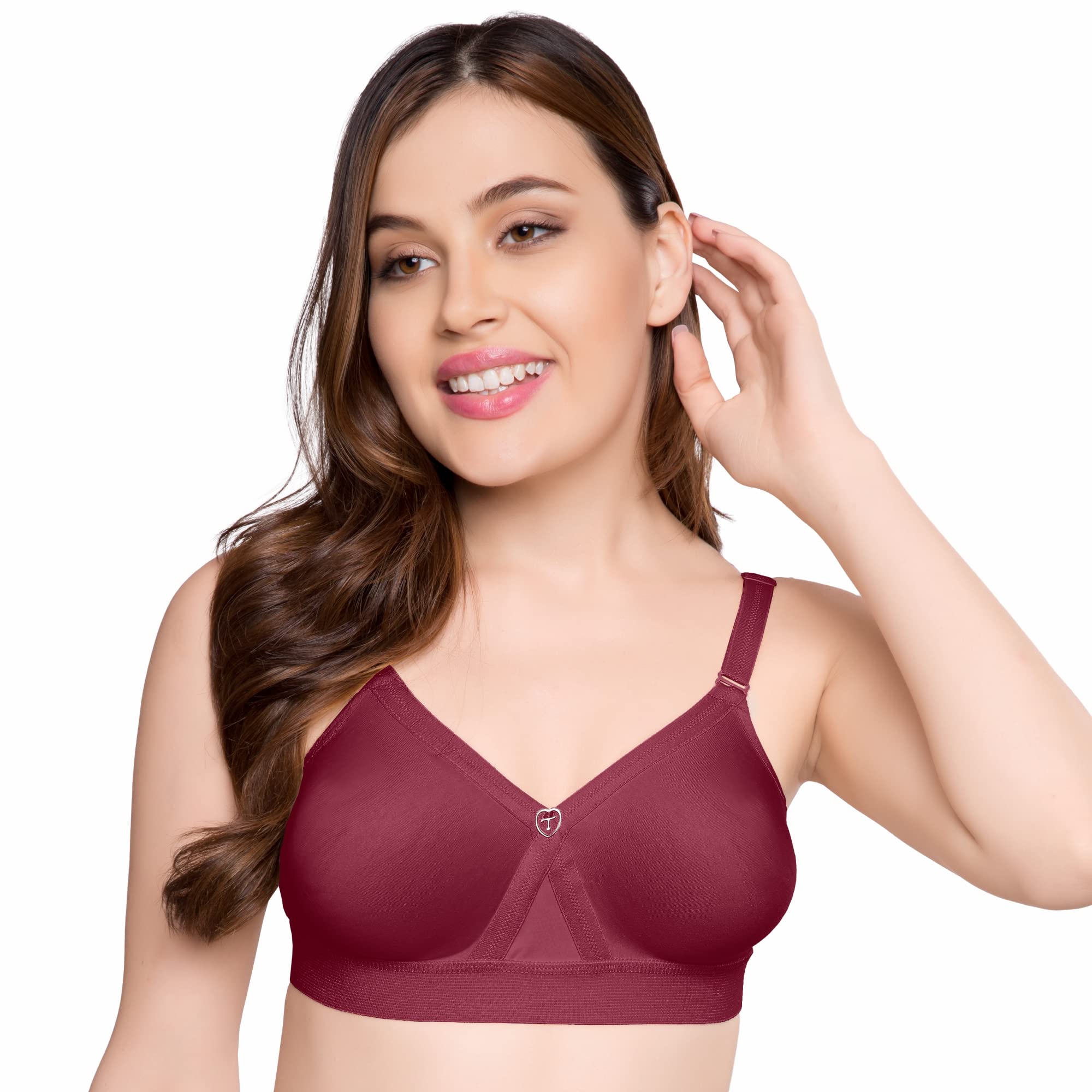 Trylo Women'S Non-Wired Bra (Alpa_Marun_32D),Marun,32,B07YNY4F5X