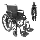 PEPE Mobility - Wheelchairs for Adults Lightweight and Folding with Flip-Back Arms and Swing-Away Footrests