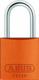 ABUS 72/30 KD Aluminum Safety Padlock Keyed Different with 1 Shackle, Orange