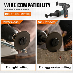 SI FANG 2 Inch Die Grinder Cut-Off Wheel and 3/8in Arbor Hole 1/4in Stem Mounting Mandrel Holder Accessories, for Air Grinders D