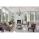 Living District Westley 9-Light Mid-Century Metal Pendant In Black