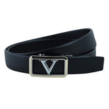 Zacharias MenS Faux Leather Belt Automatic V Buckle Ass18 (Black;Free Size)