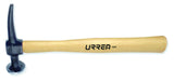 URREA Auto Body Hammer 14 Straight Pein Finishing Hammer with Round Face, Square Face & Oak Handle 1428