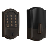 Schlage Encode Smart WiFi Deadbolt with Camelot Trim in Aged Bronze