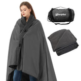 sheelokhwui 4-in-1 Large Camping Blankets - Waterproof, Windproof Fleece Outdoor Blankets for Stadium, Sports, Car, Concert - 81