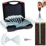 8 Screw in Tent Stakes Heavy Duty, Ground Anchors Screw in, Metal Threaded Tent Spikes, Camping Pegs for Canopies & Gardening In