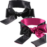 Hestya 2 Pack Sleeping Mask Satin Eye Mask (Black Red and Black) Blindfold, 150 cm