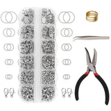 Amrules 1200 Pcs Jump Rings, Jewelry Making Kit with Open/Close Tools, Pliers, Tweezers, Lobster Clasps, DIY Necklace Repair and