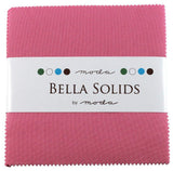 Bella Solids 30s Pink Moda Charm Pack by Moda Fabrics; 425 Quilt Squares