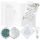Unittype 5 Pcs Something Blue Gift for Bride Mother to Daughter Wedding Gifts, to My Daughter Handkerchief Blue Pearl Keychain C