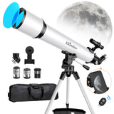 Telescope 80mm Aperture 800mm -Magnification 24-240X, Astronomical Portable Refracting Telescope Fully Multi-Coated High Transmi