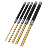 Performance Tool W759 Brass Roll Pin Punch Set to Remove Pins with Knurled Steel Handles for Good Grip, 8Inches, 5pc