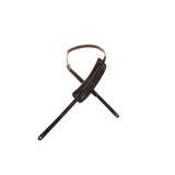 Levys Leathers Classic 50S Style Veg-Tan Guitar Strap With Sliding Shoulder Pad And Buckle Adjustment, Dark Brown (M25-DBR)
