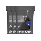 simplehuman Code J 60 Count, Genuine Odorsorb Custom Fit Liners, Drawstring Odor Absorbing Trash Bags in Dispenser Packs, 30-45 