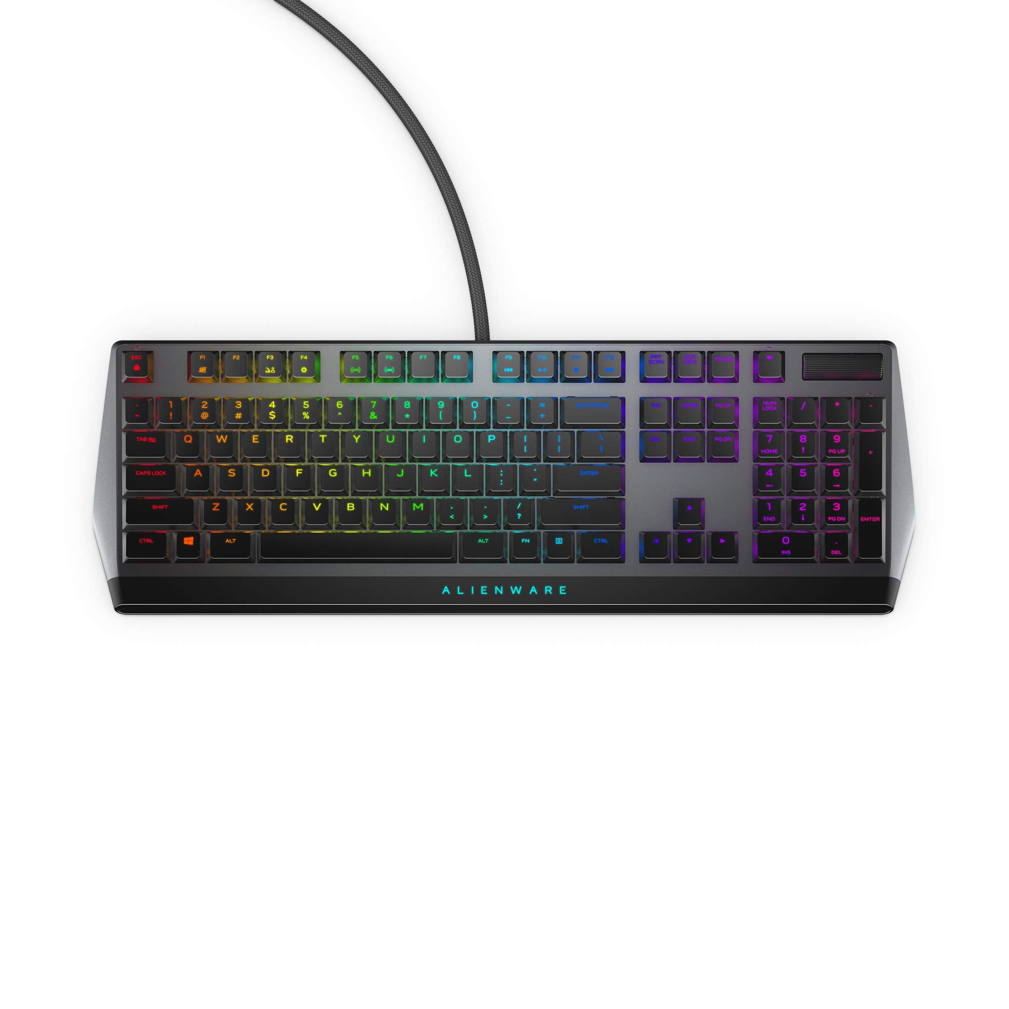Alienware Low-Profile RGB Gaming Keyboard AW510K: Alienfx Per Key RGB LED - Media CONTROLS & USB Passthrough - Cherry MX Low Pro