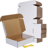 RLAVBL 12x9x3 Inches Shipping Boxes Set of 20, White Corrugated Cardboard Box, Mailer Boxes for Packing Small Business