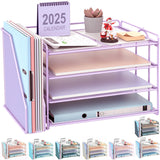 gianotter 4-Tier Paper Organizer With Magazine Holder, Desk Organizers and Accessories, File Organizer for Office Supplies Stora
