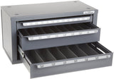 Huot 13000 ThreeDrawer Drill Bit Dispenser Cabinet for Jobber Length Fractional Sizes 1/16 to 1/2 in 1/64 Increments