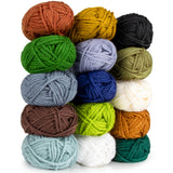 15 Pack x 20g Acrylic Yarn - Soft Knitting Yarn for Crocheting for Crafts Skeins for Crocheting DIY Bulk for Handicraft Knitting