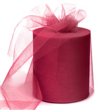 6 x 200 Yards Burgundy Tulle Fabric Rolls, Burgundy Spool Tulle Ribbon for DIY Tutu Skirt Wedding Decoration Baby Shower Birthda
