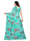 Satrani Womens Polyester Saree (2041St576_Aqua Blue)