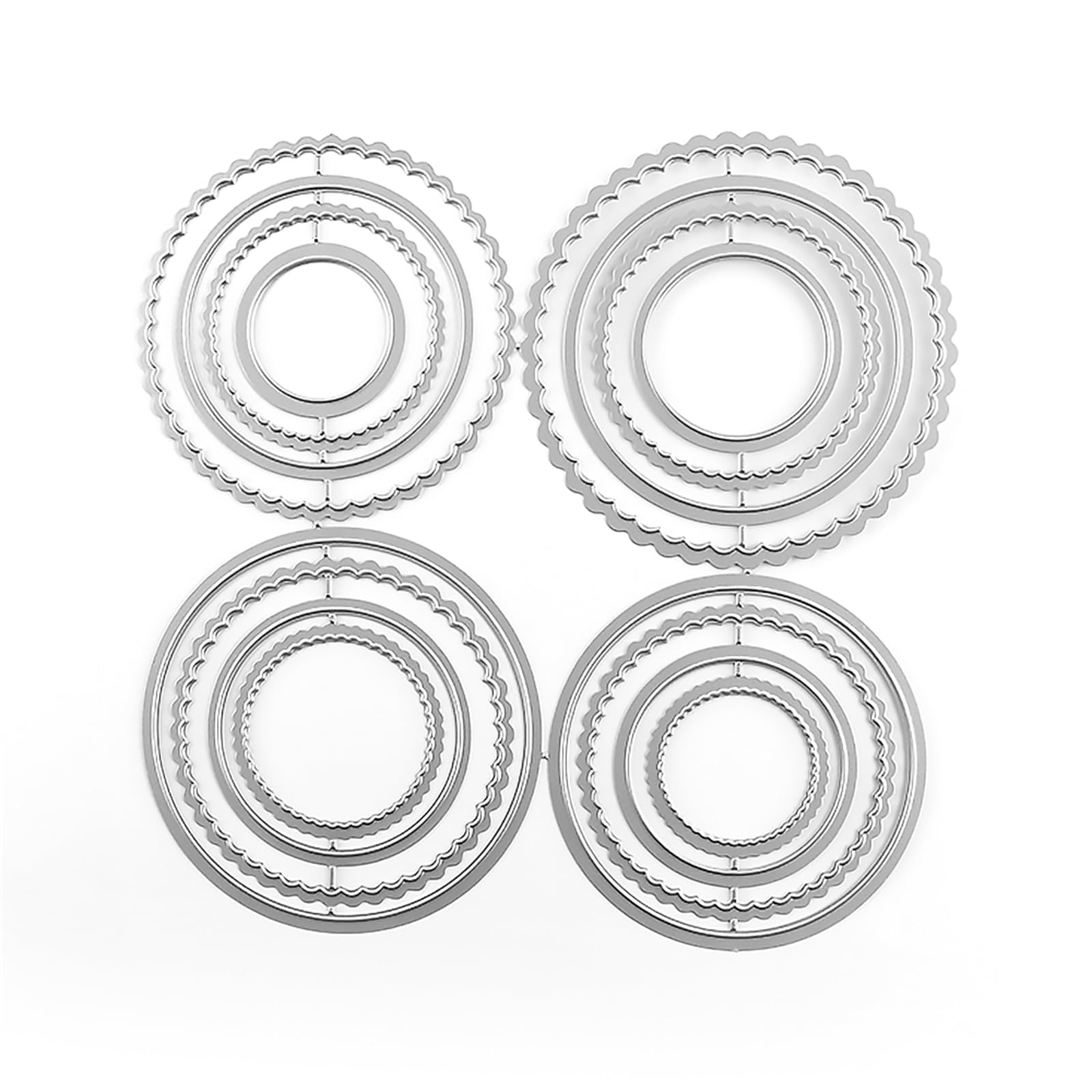 Briartw 16 Pieces Round Basic Frames, Straight Circle,Wavy, Serrated, Nested Cutting Dies Set for DIY Scrapbooking Embossing Ste