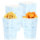 JeVenis 20Pcs Blue Bow Popcorn Boxes Bow Party Favor Bags Bow Gift Treat Goodies Candy Boxes for Girls Birthday Baby Shower Bach