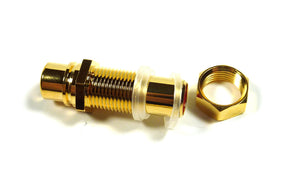 1-Pr Philmore Gold RCA To RCA Bulkhead Female Jacks, Red and White Panel Mount