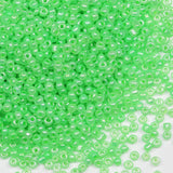 3mm Light Green Seed Beads for Jewelry Making 200 Grams About 6500pcs,8/0 Glass Craft for Making Earrings, Bracelets, DIY Handma