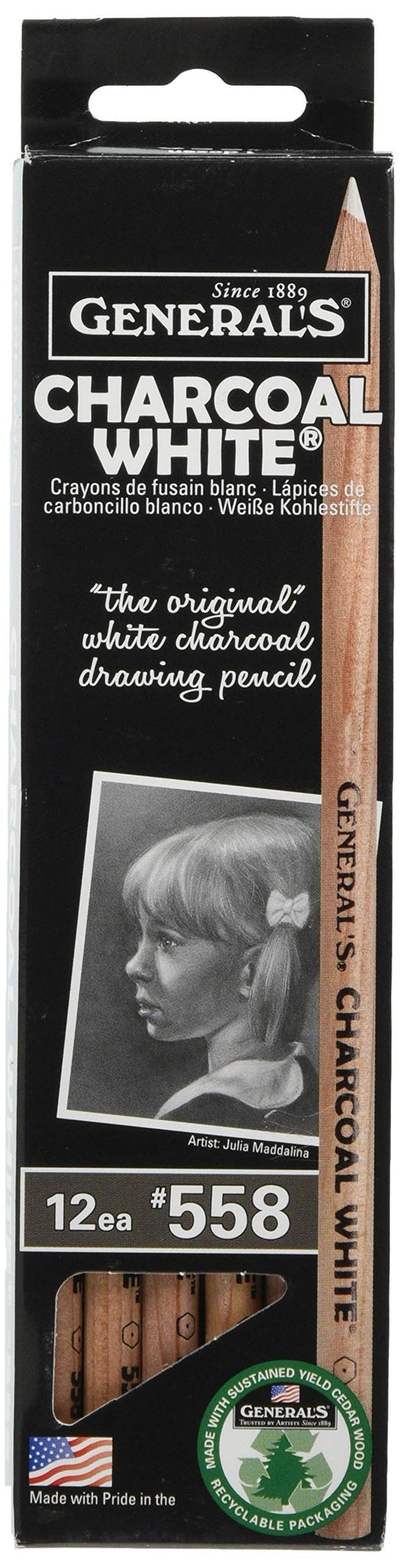 General'S Charcoal White Pencils