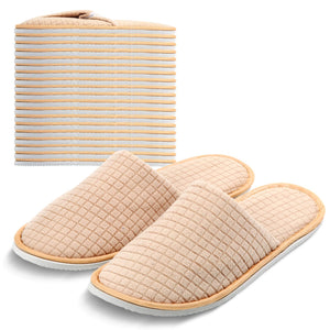 Anmerl Spa Slippers for Men and Women - Premium Bulk Hotel Slippers - Breathable Soft Cotton House Guest Slippers - Non Slip, Wa