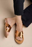 Shoetopia Women'S Flat-736 Copper Flat Sandal-7 Kids Uk (Flat-736-Copper)-Eu40,Copper,7,B0D8QCLJCF