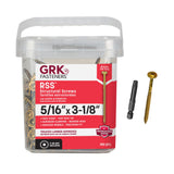 GRK Fasteners RSS 5/16 x 3-1/8 Inch, Structural Screws, 100 PCS, Rust Resistant Climatek Coating, Heavy-Duty Framing & Decking S
