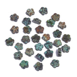 Songxi 60pcs 6mm African Turquoise Plum Blossom Natural Stone Beads for Jewelry Making, Smooth Loose Flower Shape Gemstone Beads
