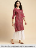 Rangita Women'S Rayon Straight Kurti, Red, 44