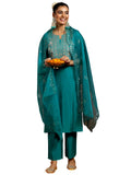 Libas Women'S Silk Blend Kurta Set (Gs930_Teal